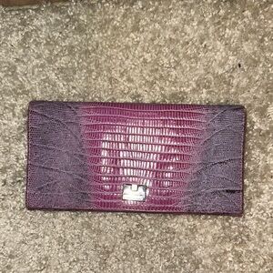 Salvatore Ferragamo Purple Embossed Clutch